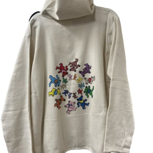 Grateful Dead Natural Baja With Dancing Bear Designs NWT - Picture 3 of 3